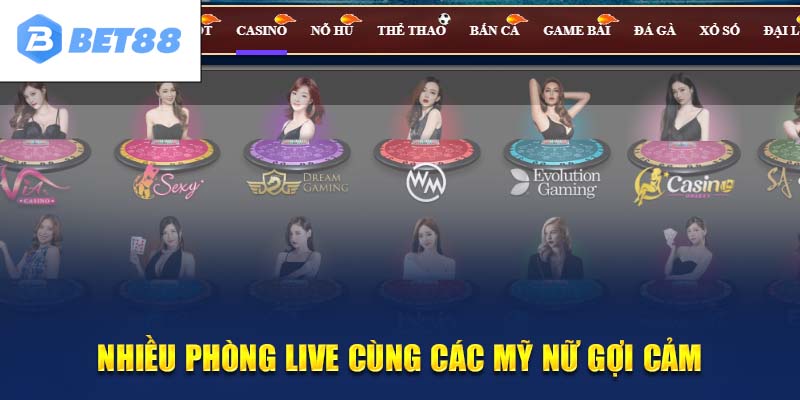 Casino trực tuyến với phòng live chân thực